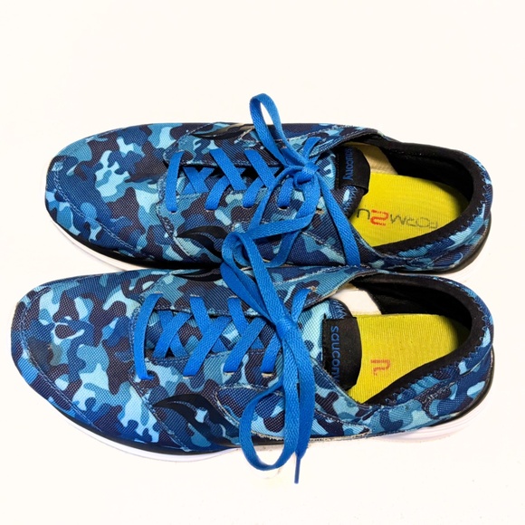 Saucony Kineta Relay Athletic Running Shoes Blue Camouflage Size 10 - Picture 6 of 8